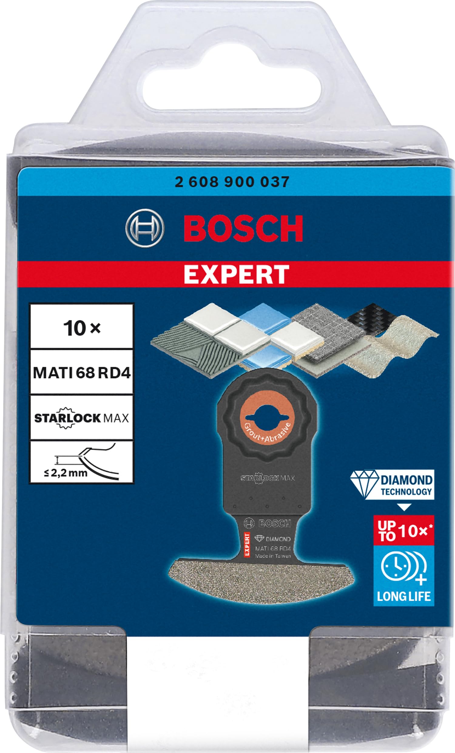Bosch Professional 10x Hojas Expert Corner Blade MATI 68 RD4 para multiherramienta (para Mortero, Longitud 30 mm, Anchura 68 mm, accesorios Multiherramienta)