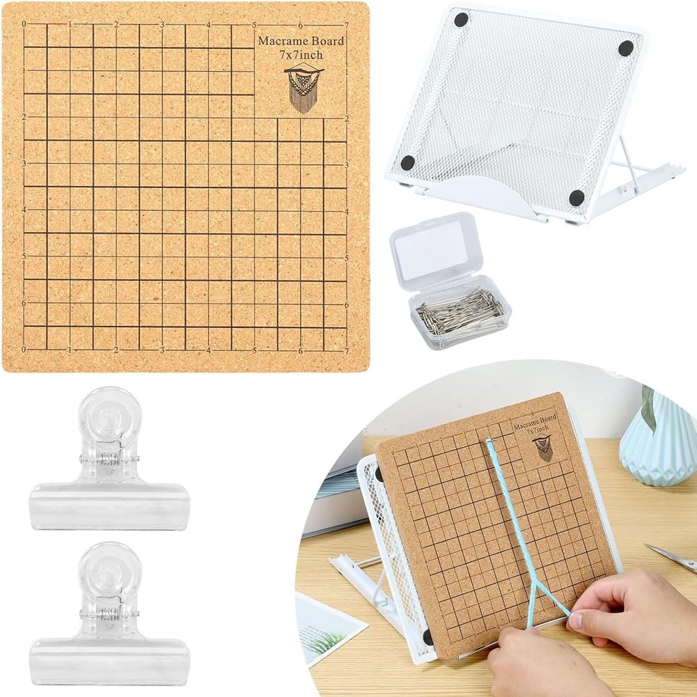 Planche Macramé Qaautor - Grilles Double Face, Support Métal, Pinces T Incluses