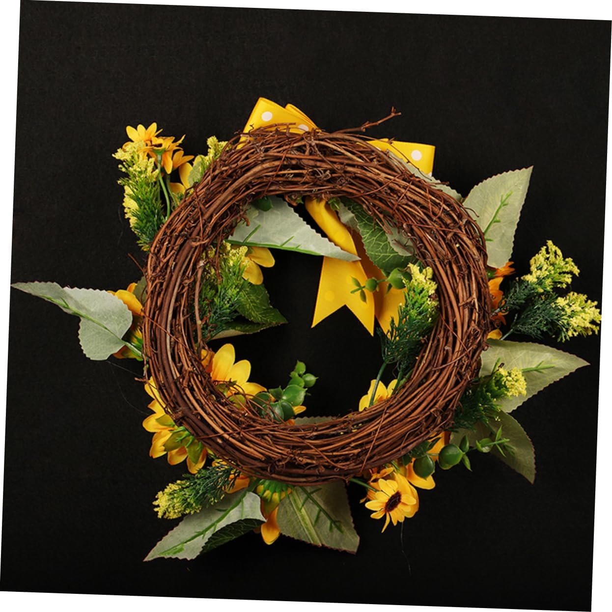 Artificial Sunflower Wreath Fake Flower Garland Party Decoration Door Wreath Wall Decor Garden Decor