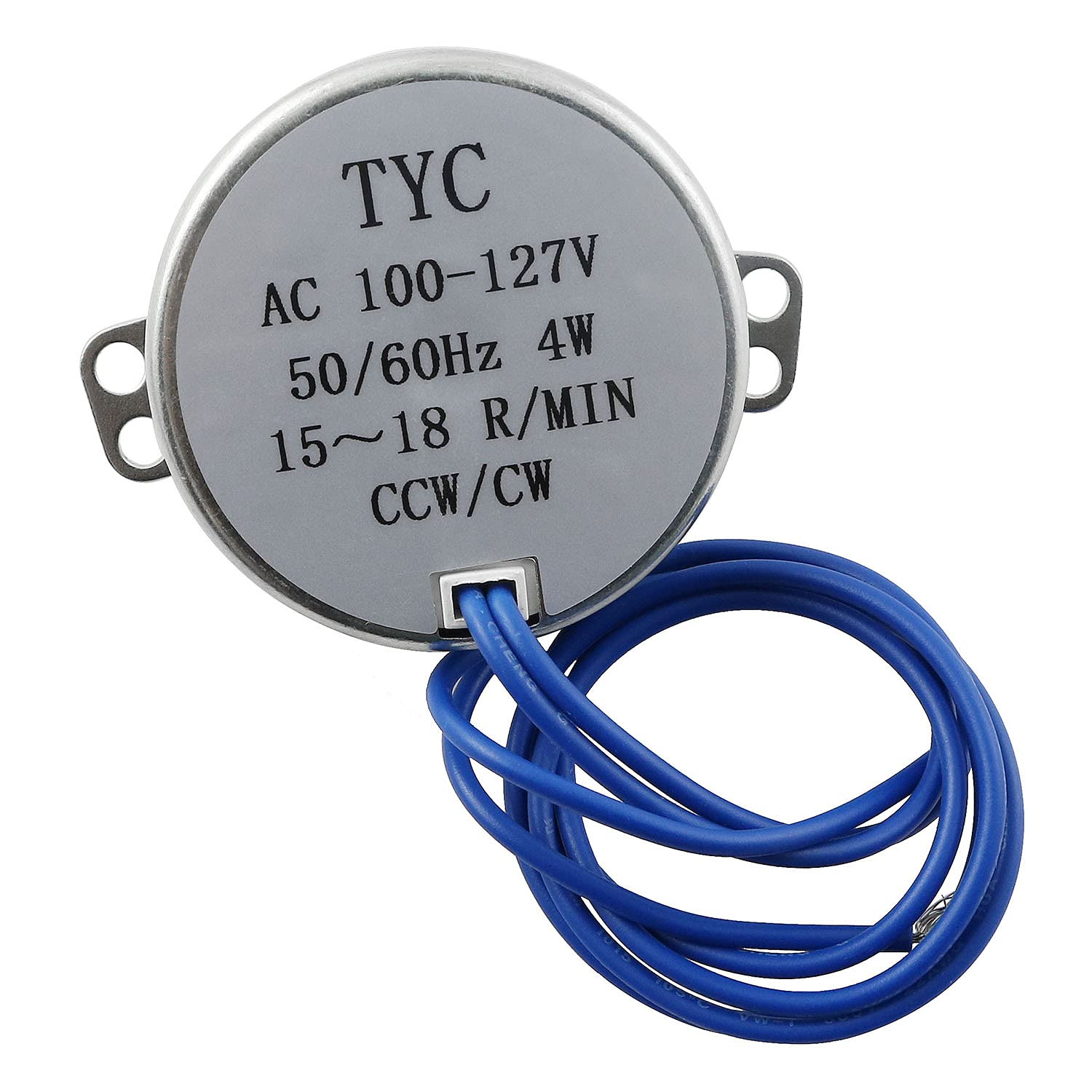TYC-50 Synchronous Motor 15-18 RPM CW/CCW AC110V 4W Synchron Electric Motor with 7mm Shaft Dia