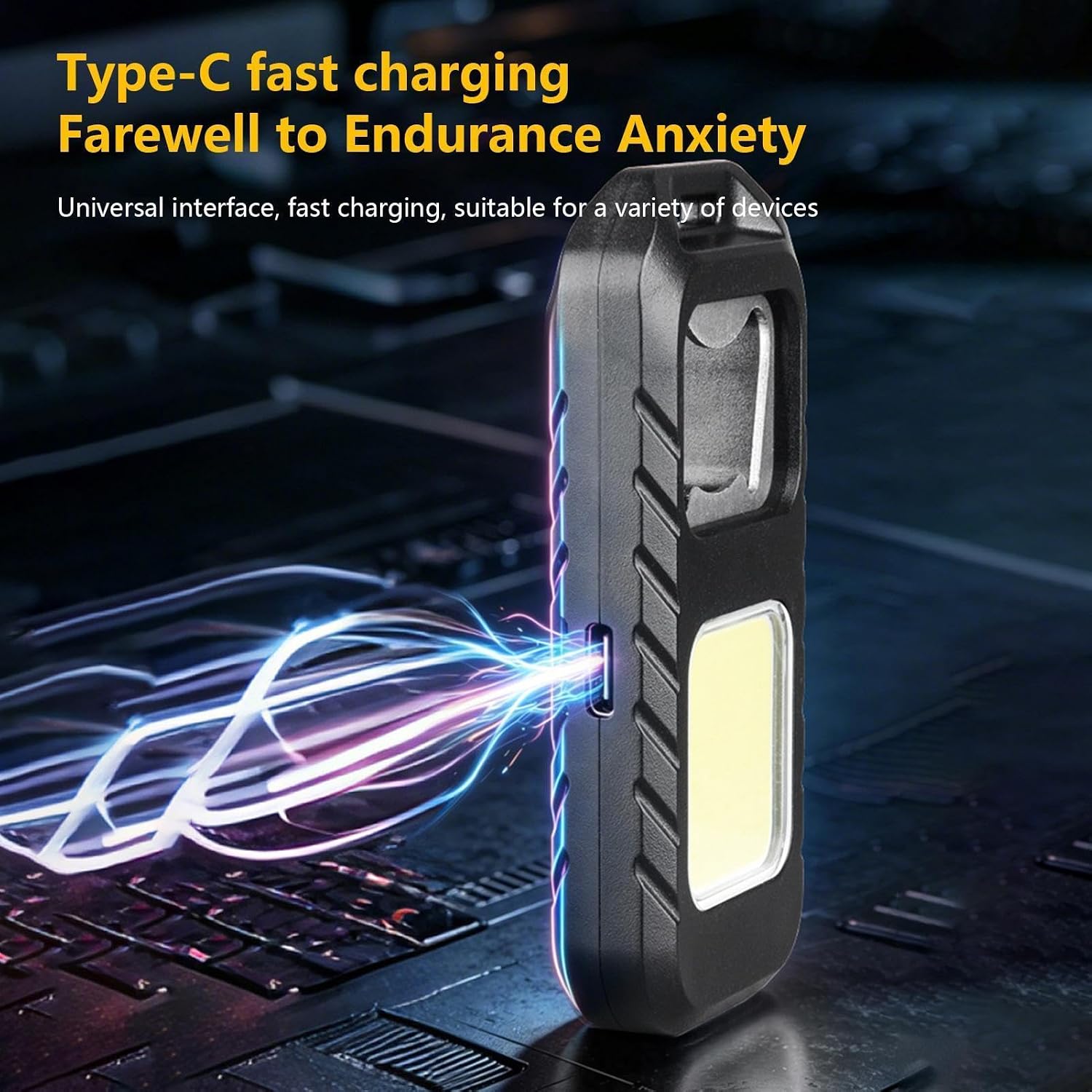 Mini Keychain Flashlight Rechargeable 4 Levels Waterproof Portable image 3