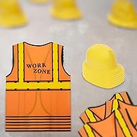 Vista 6 de BLUE PANDA Construction Hats Costume Kit - One Size Fits Most, Multicolor, 6-Pack - Construction Vests & Hard Hats for Birthday Parties & Classroom