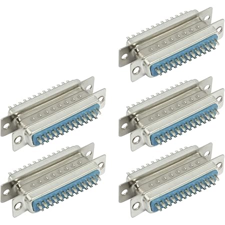 Lot 5 Connecteurs DB25 Mâles à Souder + Boîtiers - Kit RS232 25 Broches - Pour Projet Électronique, Automatisme, Modem