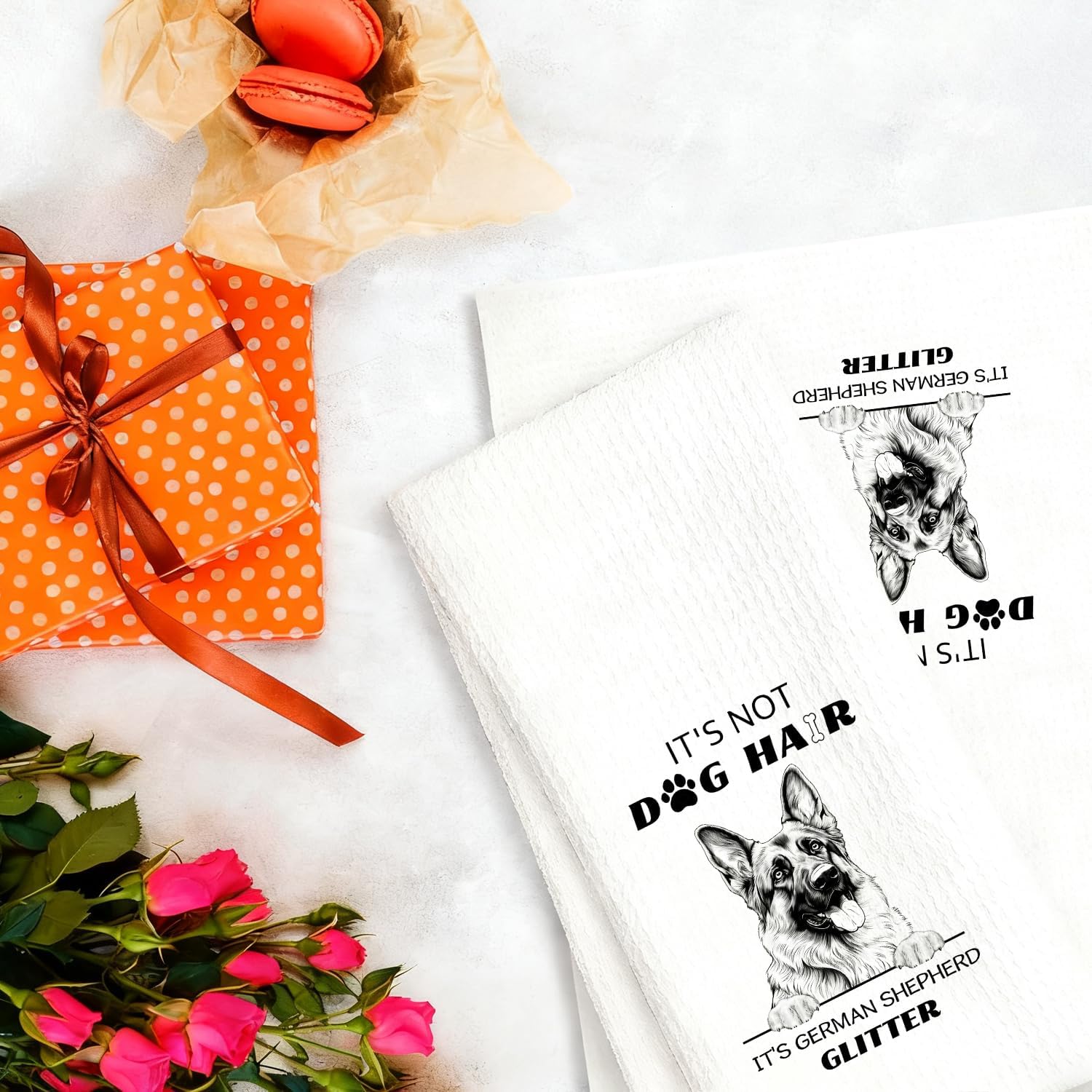 Cute German Shepherd Bathroom Hand Towels,German Shepherd Gifts for Women Dog Lovers Decorative Hand Towels for Bathroom Washroom,Funny Dog Kitchen Dish Tea Towels,16x24 Inch - Image 6