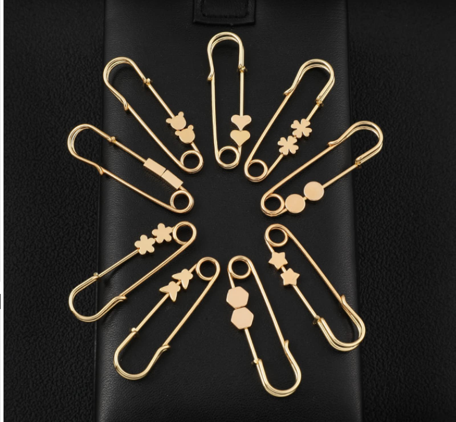 Safety Pin Brooch Pin Broach Badge Brooch Lapel Pin Prosta Trąbka Szpilka W Talii Marynarka Przeciwodblaskowa Klamra Na Stałe Ubrania Broszka Klamra Akcesoria Dla Par,大小花