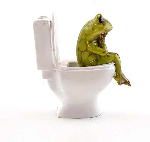 Miniatura 2 de Top Collection The Thinker Frog - Mini figura coleccionable de baño de 2.5 pulgadas