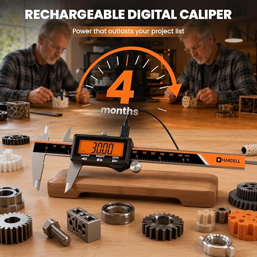 Calibrador Digital HARDELL 6 pulgadas recargable acero inox miniatura 2
