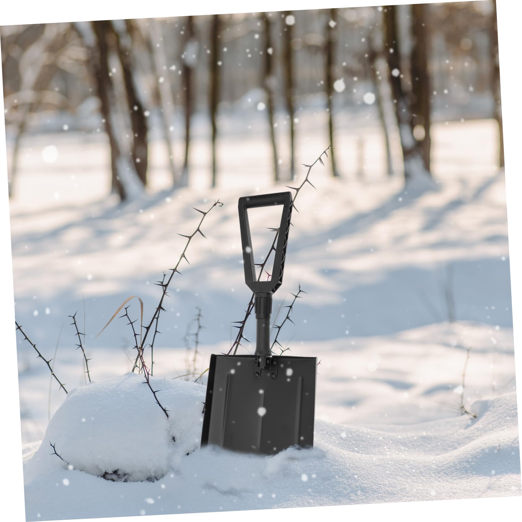 Einziehbare Schneeschaufel 1 Stück Eisen Kunststoff Schwarz | Ergonomischer Griff, Rutschfest und Stabil, für Schneereiches Wetter und Kofferraum Aufbewahrung