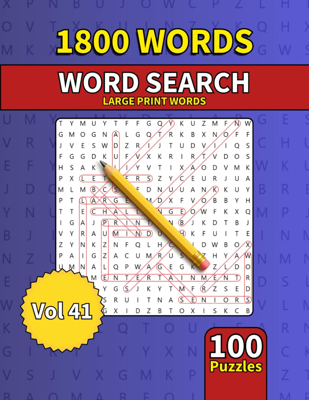 Large Print Word Search Book for Adults: 1800 Words - 100 Puzzles - Varied Themes - Perfect for Adults, Seniors & Teens - Vol 41