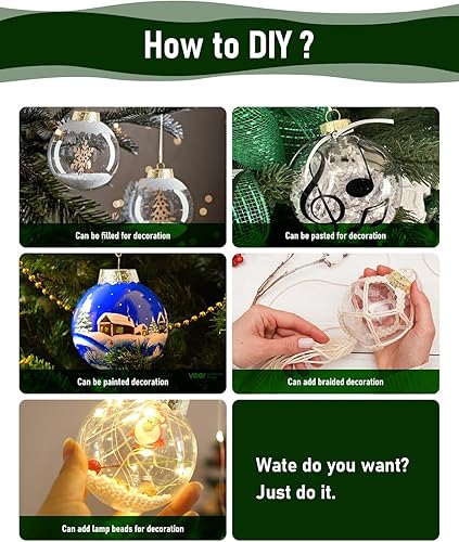 Miniatura 4 de Adornos transparentes para manualidades (juego de 12, 3.15 pulgadas3.150 in), adornos de Navidad transparentes, adornos de plástico transparente,