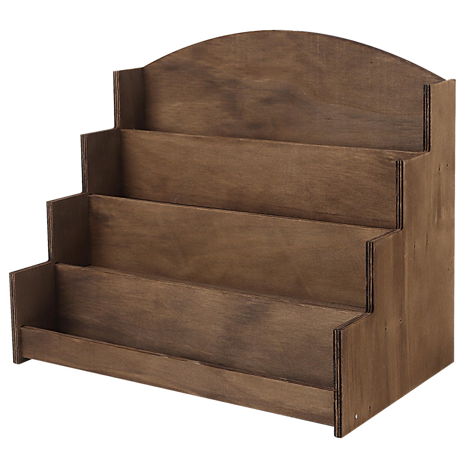Kartenständer Holz mit 4 Etagen, Holz Kartenständer Postkartenständer, Braun Mehrstufiger Postkartenhalter Präsentationsständer für Postkarten, Grußkarten, 41,5 x 26,2 x 36,5cm