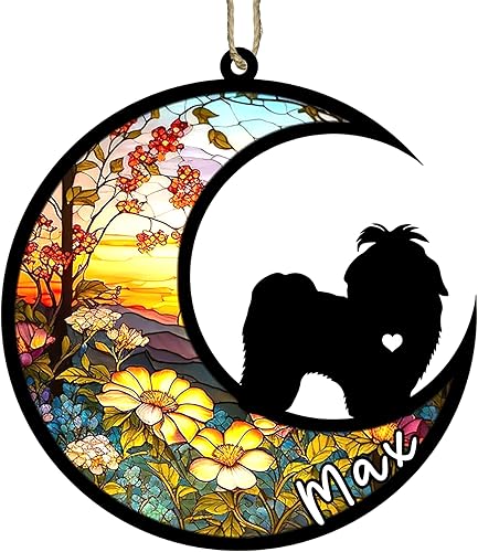 Miniatura 90 de Memorial personalizado para perro, adorno de Navidad de perro pastor alemán con nombre, razas personalizadas, atrapasador de luz para pérdida