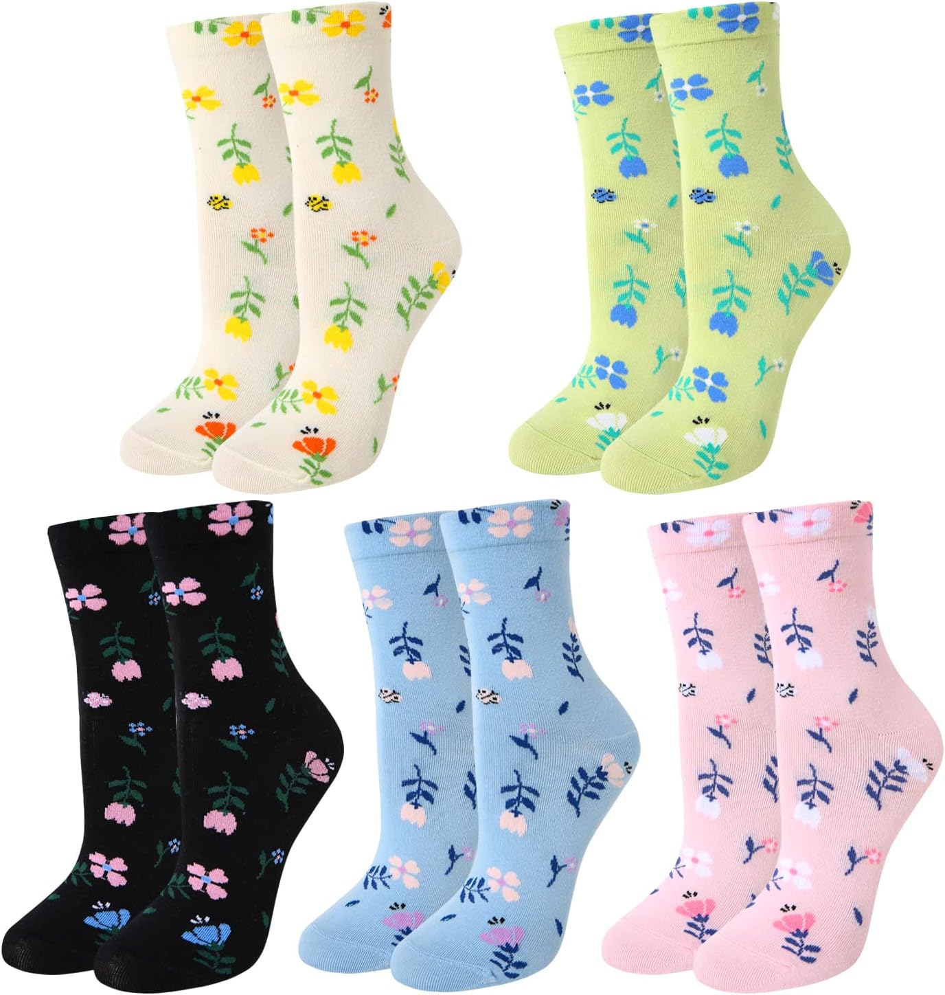 Benefeet Sox Womens Novelty Funny Crew Socks Girls Cute Animal Colorful Floral Patterned Silly Funky Casual Cotton Socks - Image 4