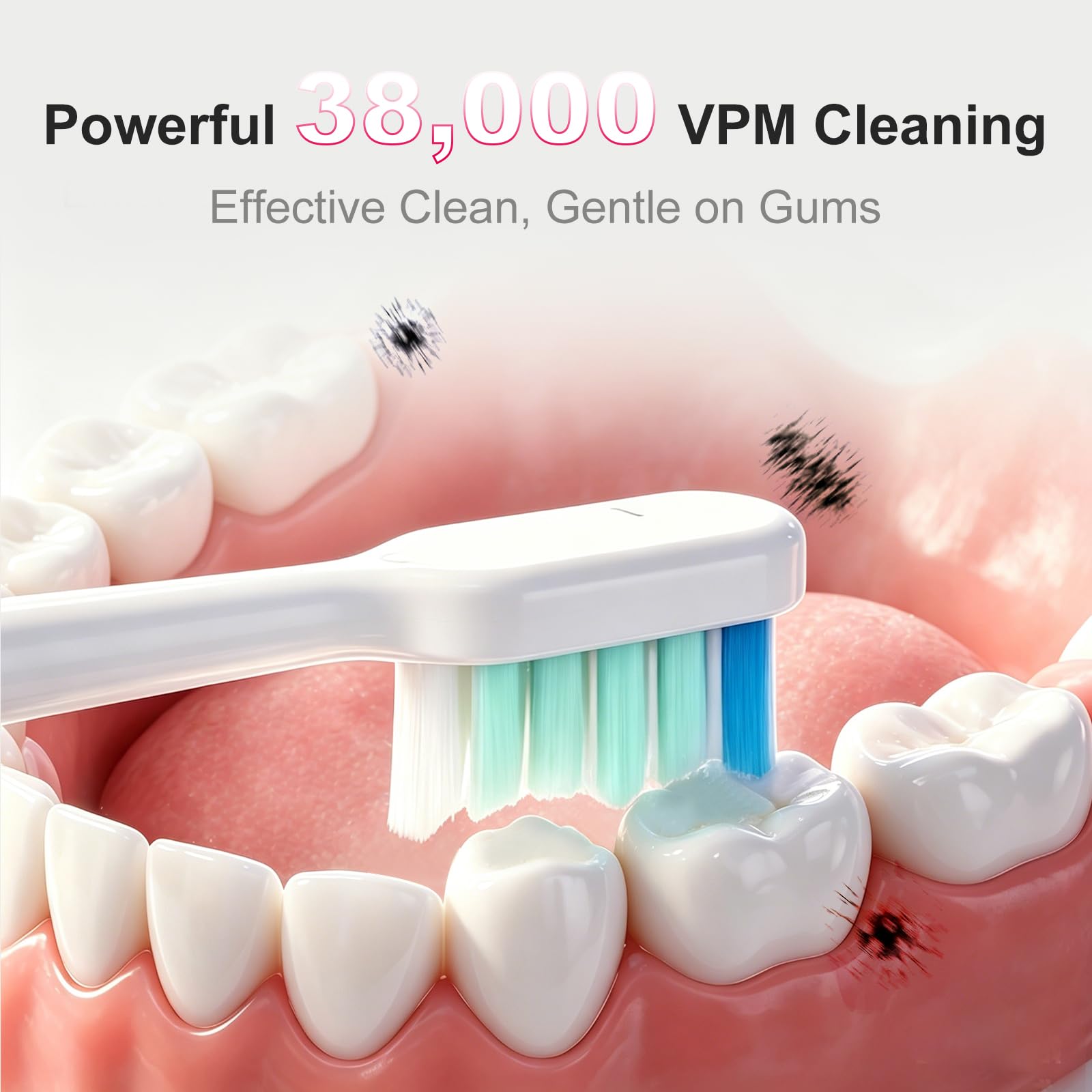 Sonic - Paquete de 6 cepillos de dientes eléctricos para adultos y niños, incluye 18 cabezales de cepillo de dientes de repuesto, 5 modos con temporizador inteligente de 2 minutos
