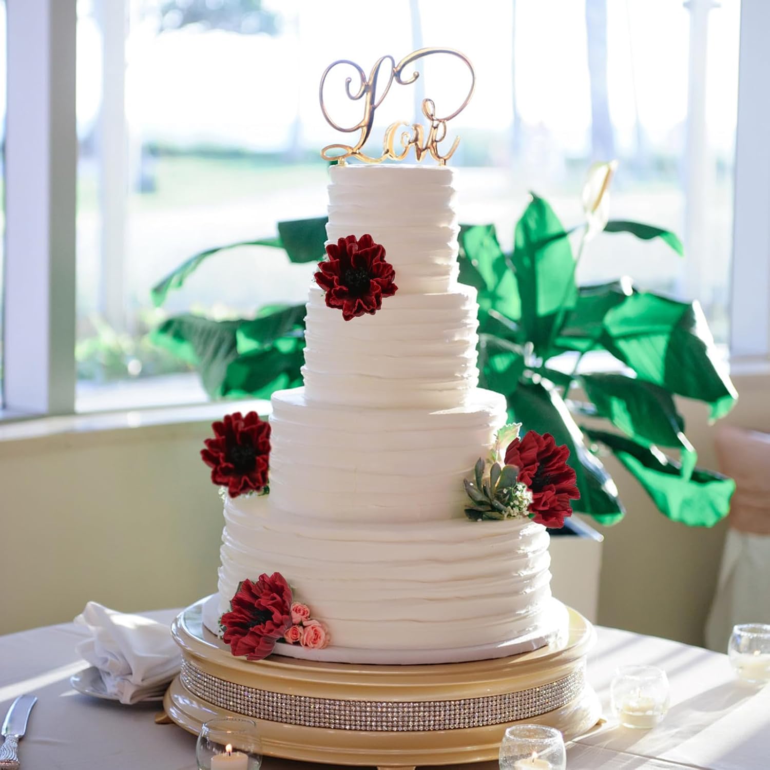 IPOPU Dark Red Poppies Flowers Artificial 10PCS 13" Realistic Dark Red Artificial Flowers Small Fake Poppies for Faux Floral Centerpieces, Tables, Wedding Decorations, Reception - Image 5