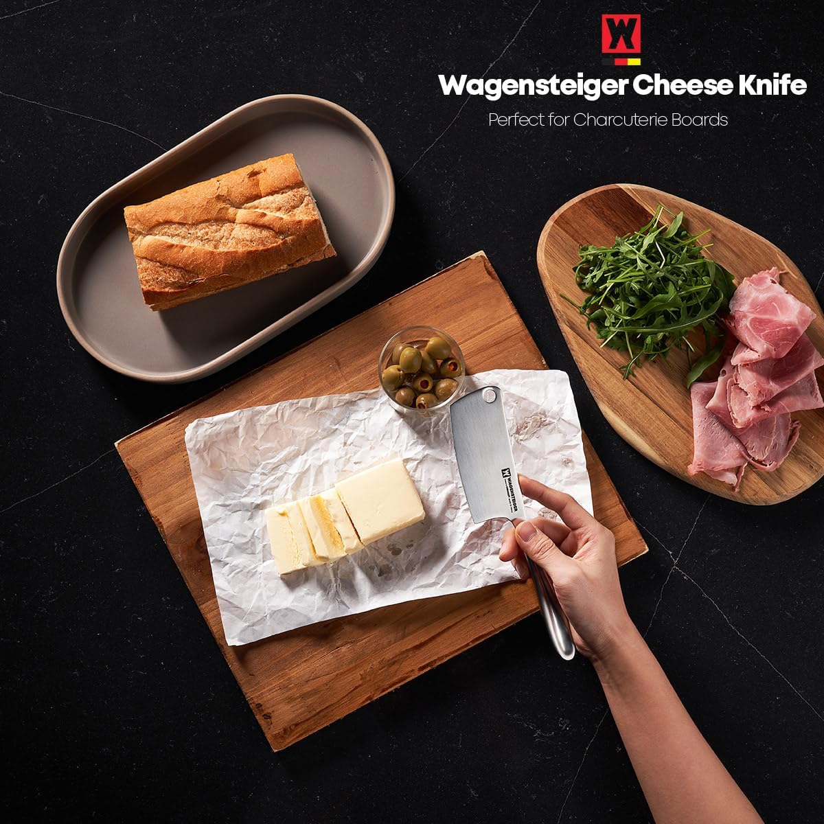 WAGENSTEIGER 100% Stainless Steel Butter Knife Spreader, Cocktail Cheese Knife for Condiments, Jam, Pastry & Butter, Ergonomic Handle Design, Perfect for Cutting or Spreading Cheese & Butter