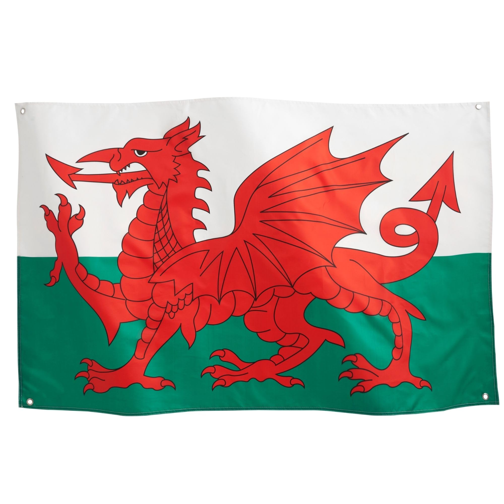 Runesol Wales Flag 3x5ft, 91x152cm, Six Nations Rugby, Welsh Dragon Banner, St David's Day, Brass Eyelet in Every Corner, Football, Rugby, Premium Flags, Inside, Outside, Vivid Colours