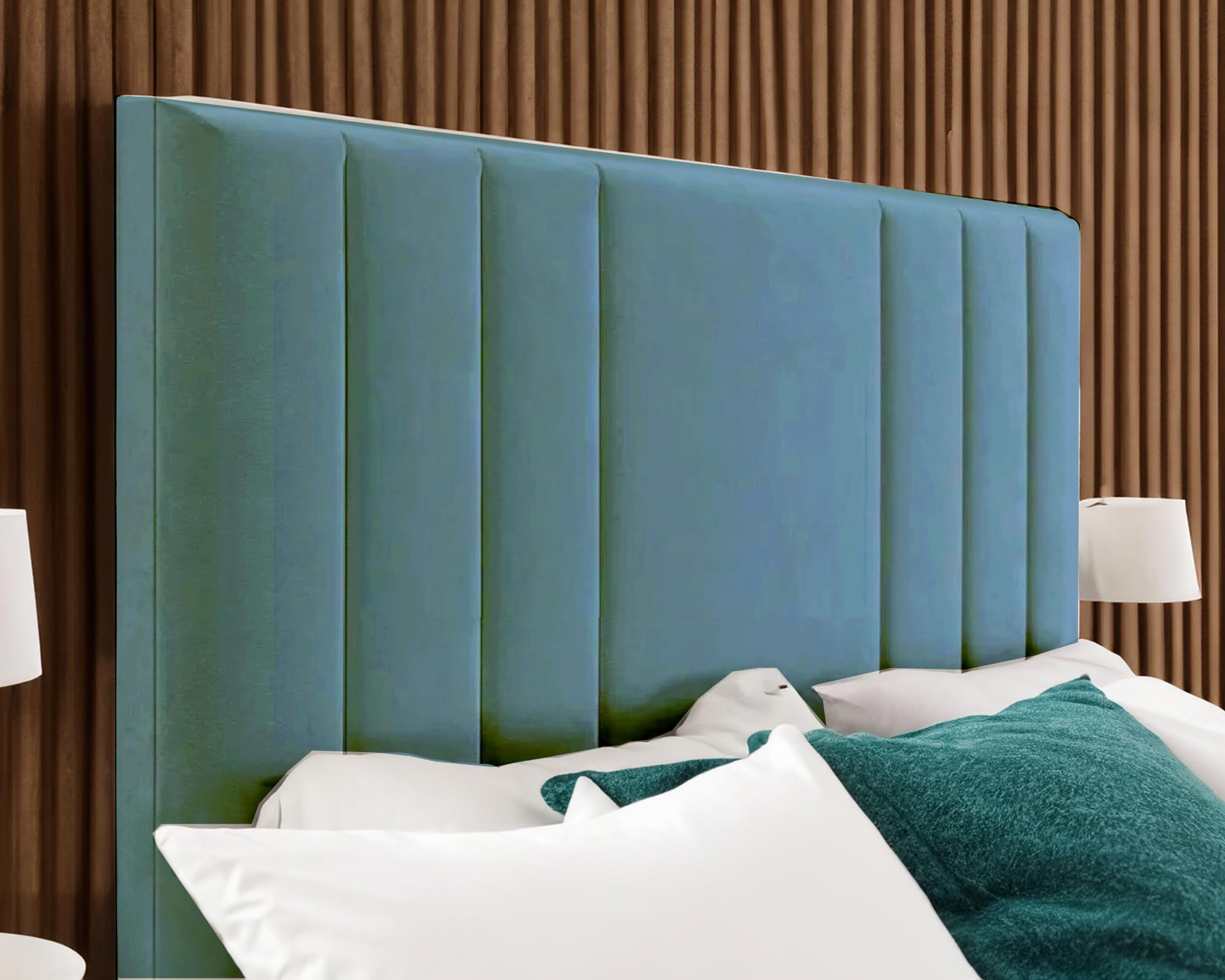 QUALITY RIO CHENILLE HEADBOARD - 2FT6, 3FT, 4FT, 4FT6, 5FT, 6FT SIZE HEADBOARD WITH 30" HEIGHT - BEAUTIFUL DESIGN DIVAN BED HEADBOARD (DUCK EGG, 4FT SMALL DOUBLE)
