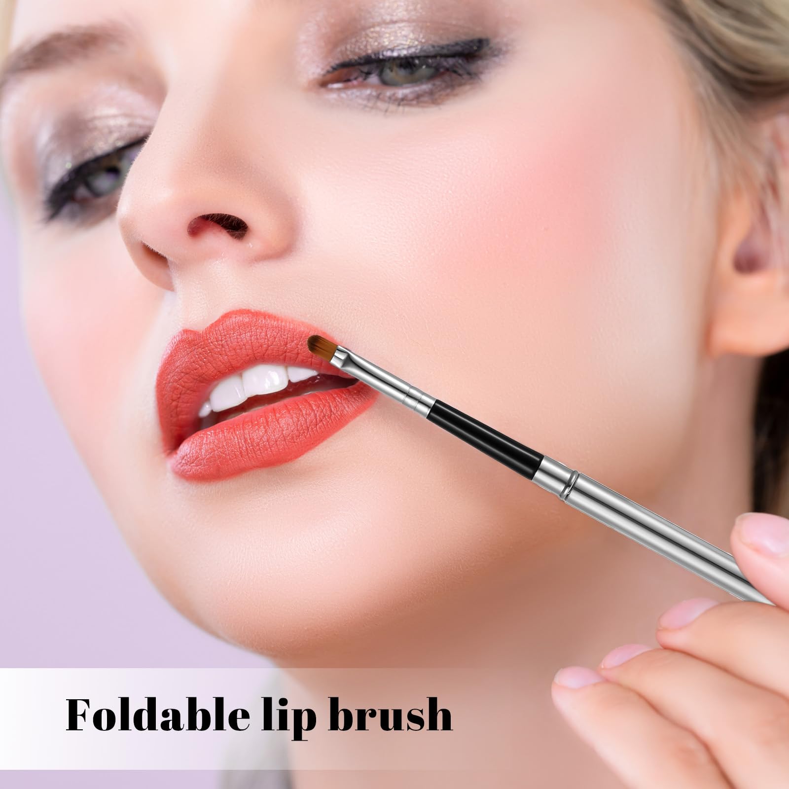 Kit de brochas aplicadoras de labios para delineador, varillas brillantes, herramientas cosméticas profesionales de viaje