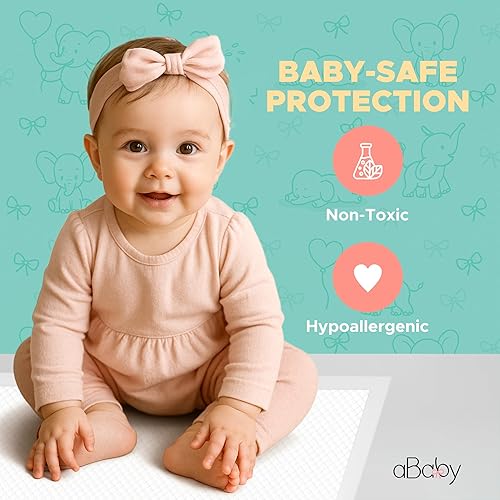 Miniatura 2 de Cambiadores desechables para bebé (paquete de 50) cambiador de bebé súper suave y ultra absorbente, cambiador de pañales a prueba de fugas para