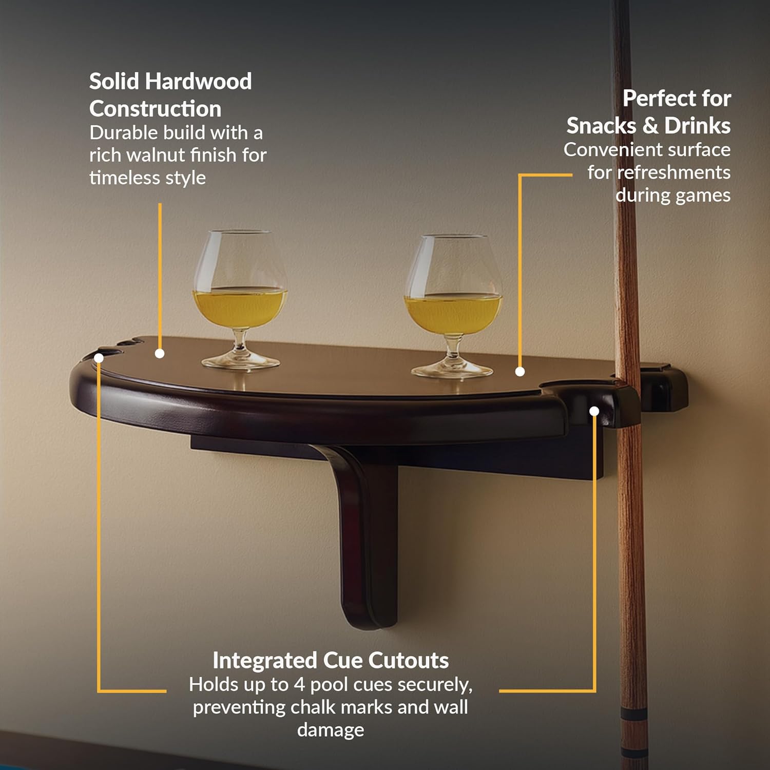 Hathaway Premium Half Moon Wall Shelf