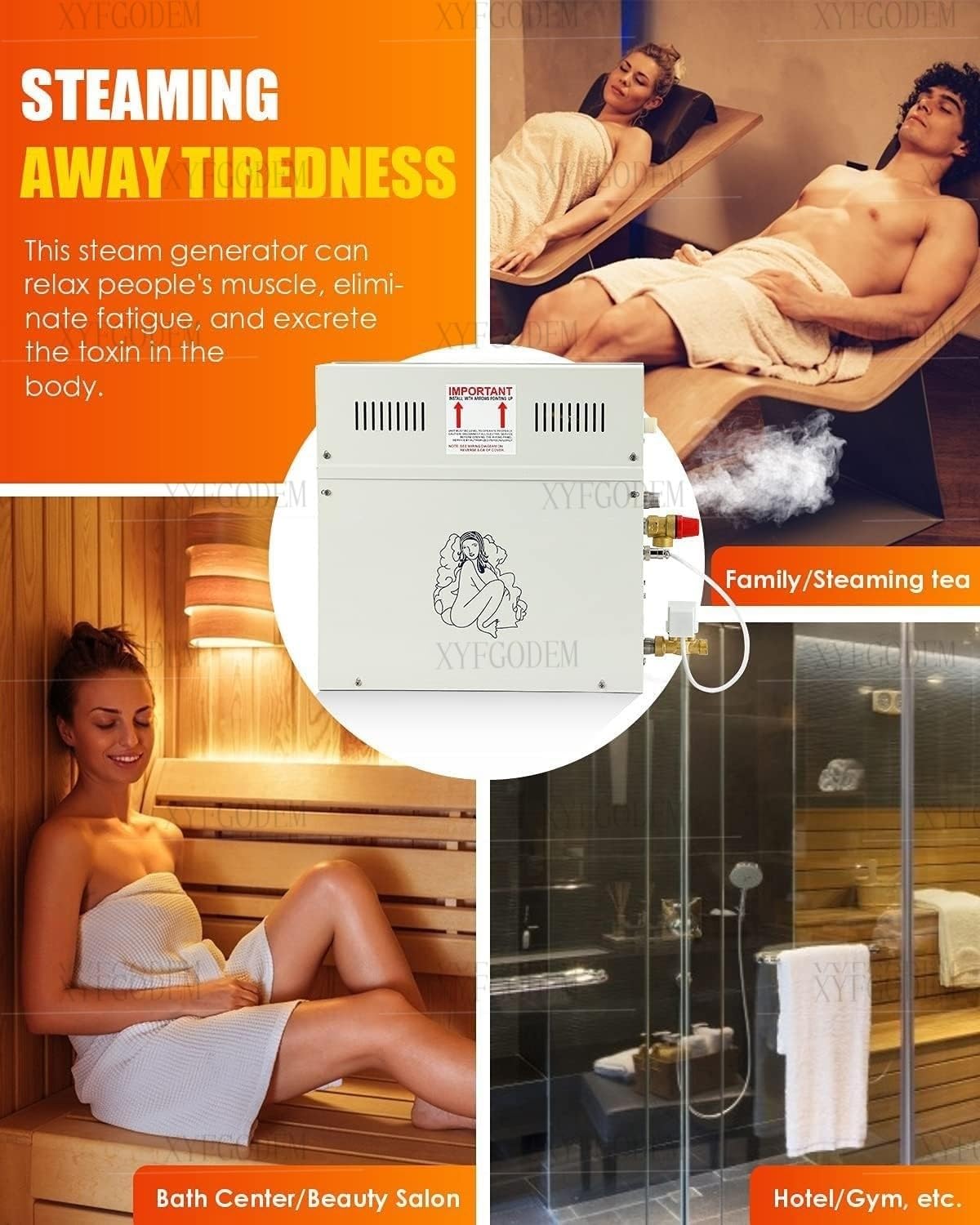 Generador de Vapor Eléctrico para Ducha y Sauna - Calentador Acero Inoxidable 304 con Control Digital Múltiples Protecciones