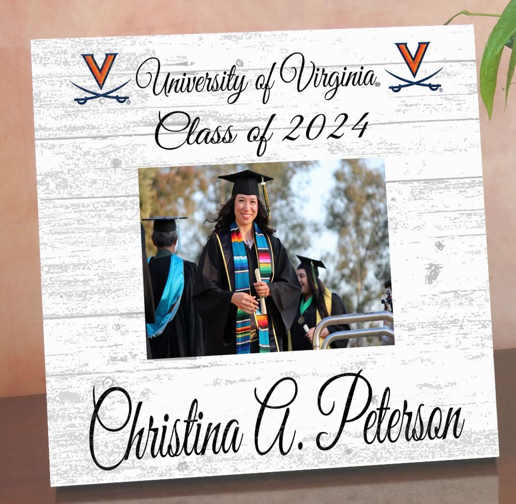 UVA Photo Plaque with Name and Class Year - Custom Printed Picture for Students, University of Virginia Graduation or Alumni