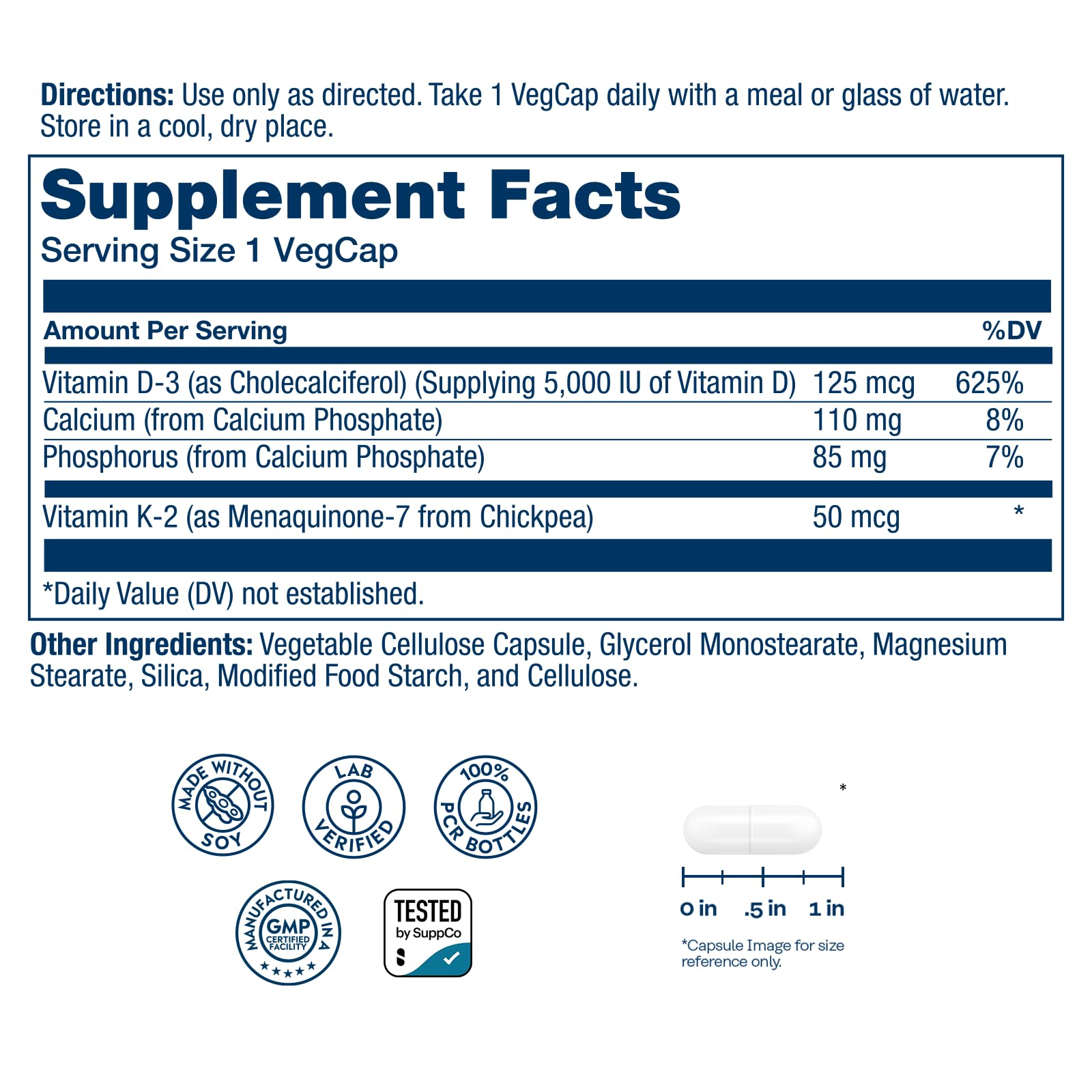 SOLARAY Vitamin D3 K2 Capsules, 60 VegCaps — Amazon image 2