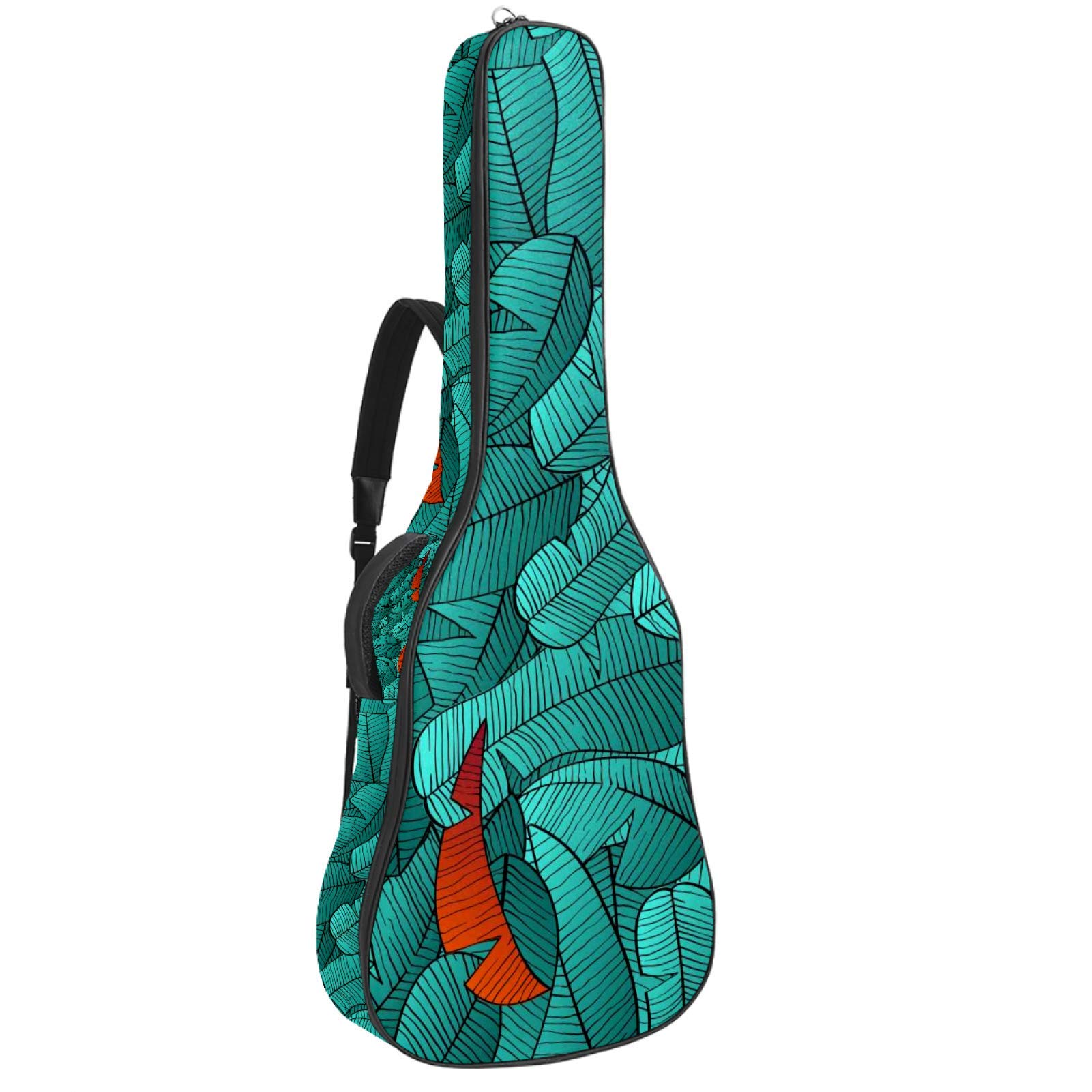 Gitarrentasche mit Reißverschluss, wasserdicht, weich, für Bassgitarre, Akustik- und klassische Folk-Gitarre, bunt, tropisch