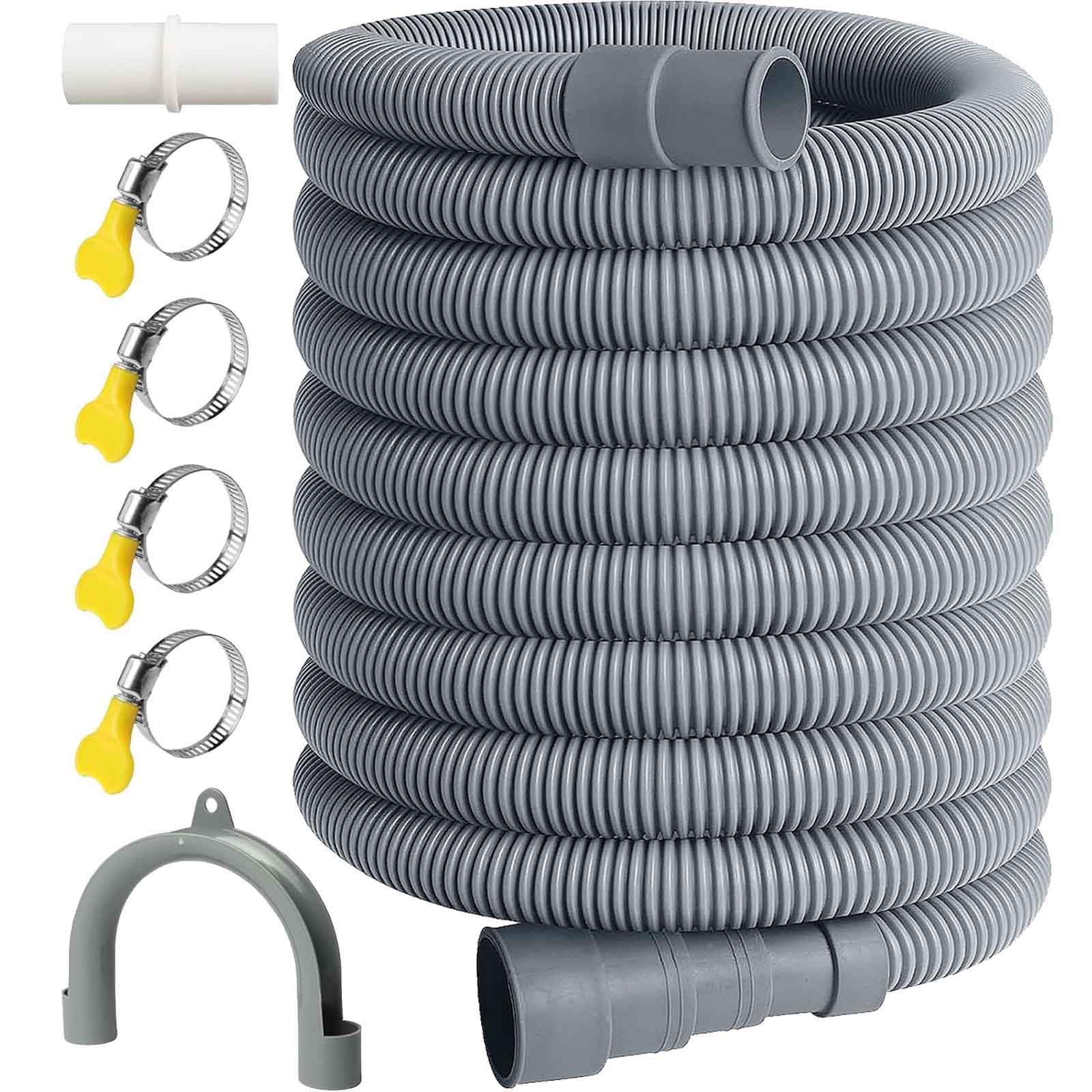 Papayaya 4M Washing Machine Drain Hose, Universal Drain Hose Extension Kit With Connector Clip Clamp, Washing Machine Waste Pipe Extension For Washing Machine Dishwasher (4M)