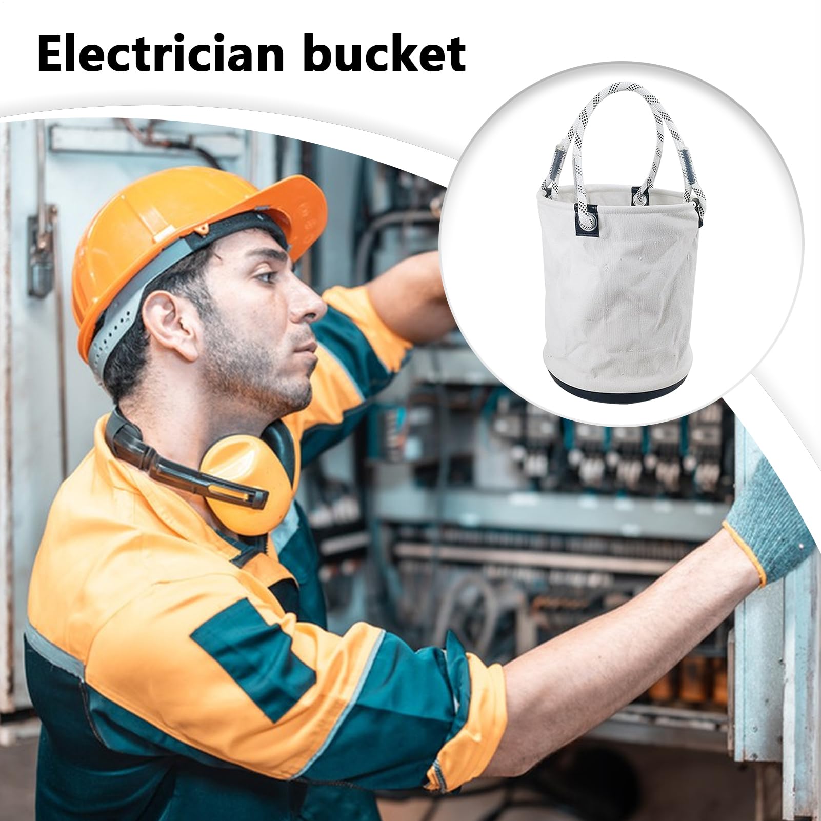 Borsa a secchiello per utensili, custodia per elettricisti, organizer per apparecchiature elettriche, tasca per postazione di lavoro con struttura robusta