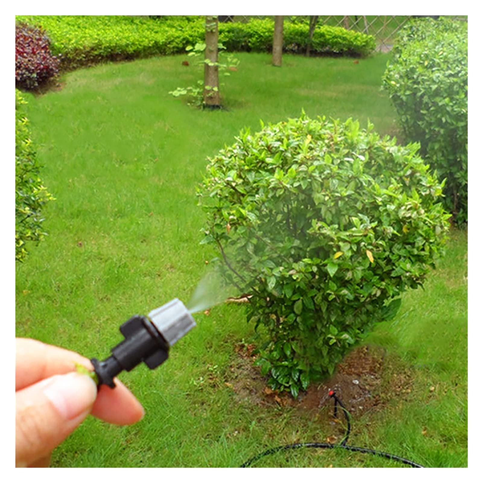 Buse d'atomisation, Buse de brumisation d'arrosage, Buse de Brouillard de Jardin Gris, Pulvérisateur à Pression, Irrigation Goutte à Goutte avec connecteur en T de 4/7 mm, Arroseurs d'arrosage Brume 2