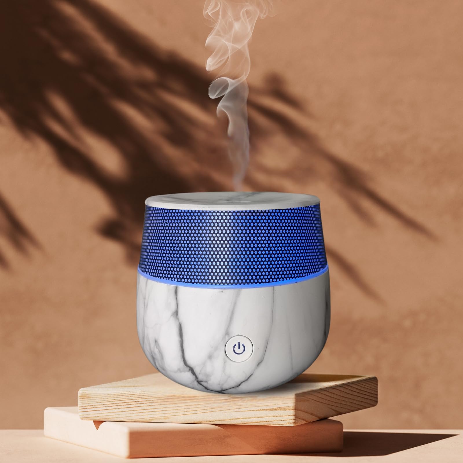 Zen'Arôme - Diffusor Kailo - Luftbefeuchter für ätherische Öle - Ultraschall-Aromatherapie-Vernebler - Elektrische Duftlampe im Marmor-Design mit verstellbarer LED-Beleuchtung und Diffusion - Auto-Off