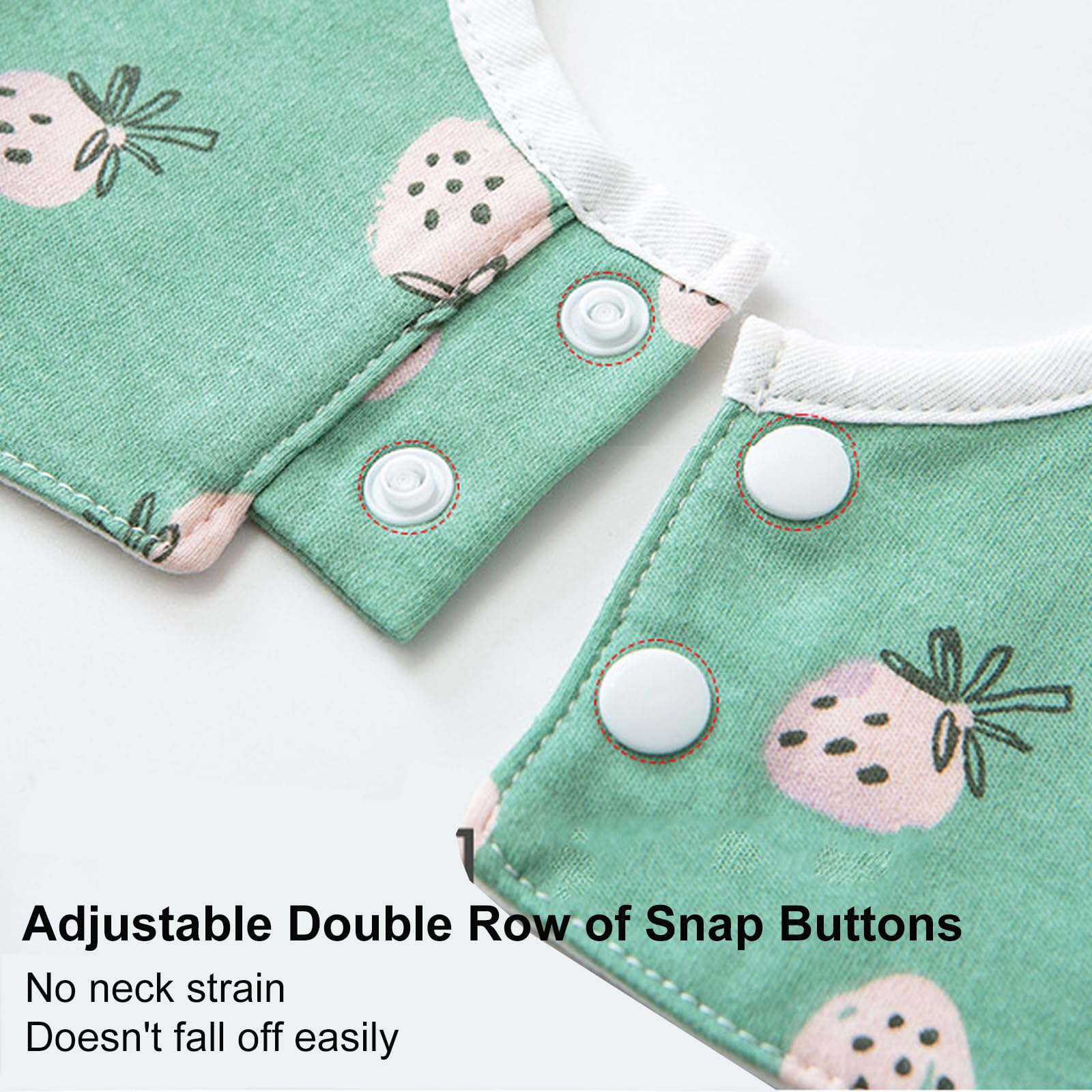 8 Pack Baby Bandana Dribble Bibs Drool Bibs Cotton Baby Bandana Drool Newborn Bib 360° Rotating Neck Babys Bandana Bib with Adjustable Snaps Super Soft and Absorbent for Infant Teething 0-36 Months - Image 2