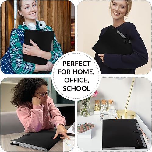 Miniatura 34 de SKYDUE - Organizador de carpetas de acordeón de 8 bolsillos, carpetas expandibles, organizador de documentos portátil, tamaño carta/A4, cierre a