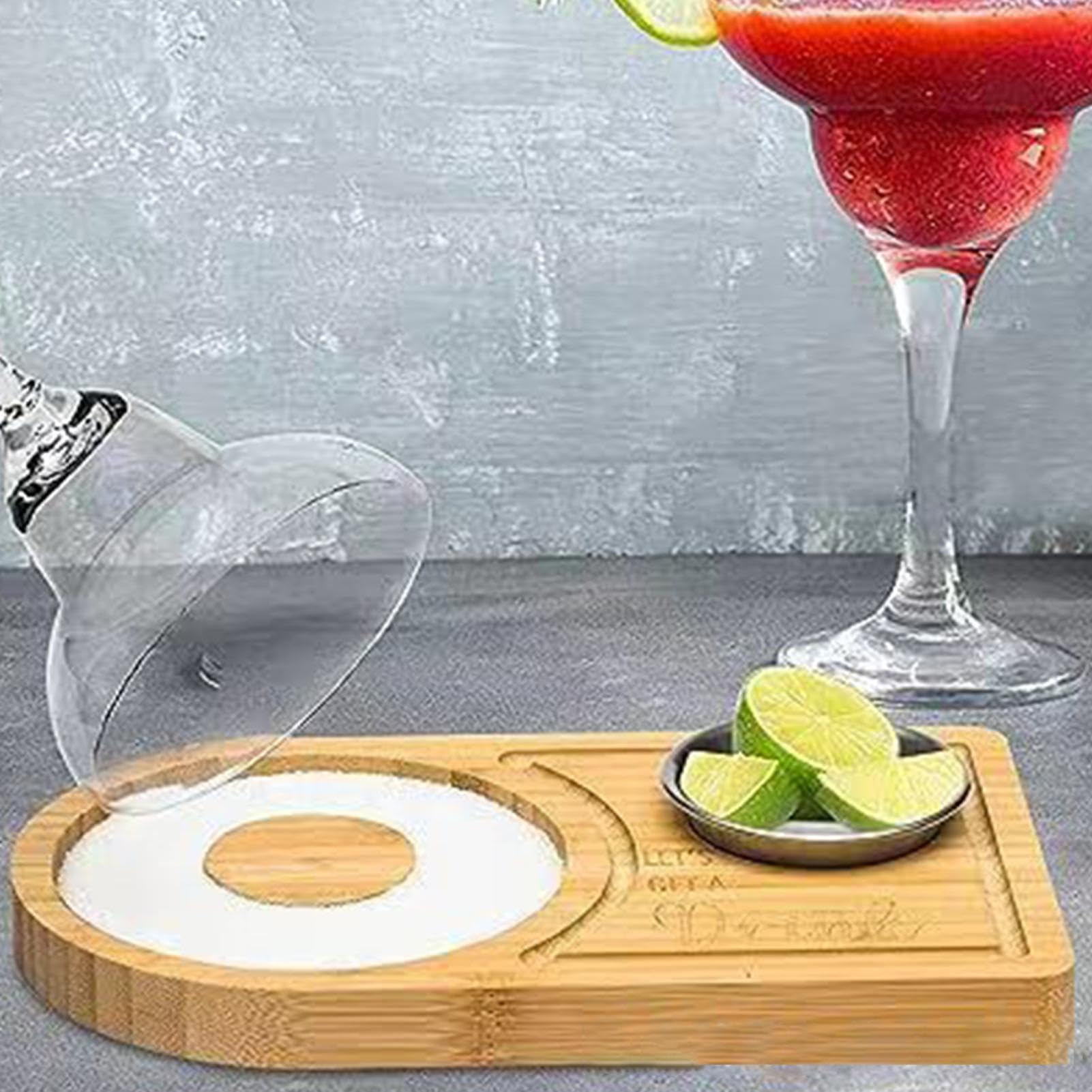 Plateau à 3 Compartiments Pour Bar - Sucre, Sel Et Citron Vert - En Acrylique Noir - Idéal Pour Margarita Et Cocktails