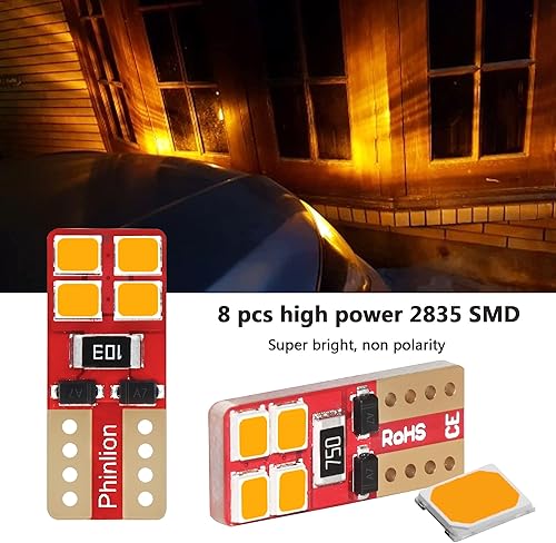 Miniatura 8 de Phinlion - Luces LED, 4 unidades T10 2835 8 W