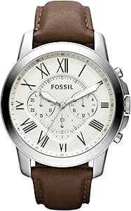 Fossil Grant Men's Watch with Chronograph or Automatic Display and Genuine Leather or Stainless Steel Band