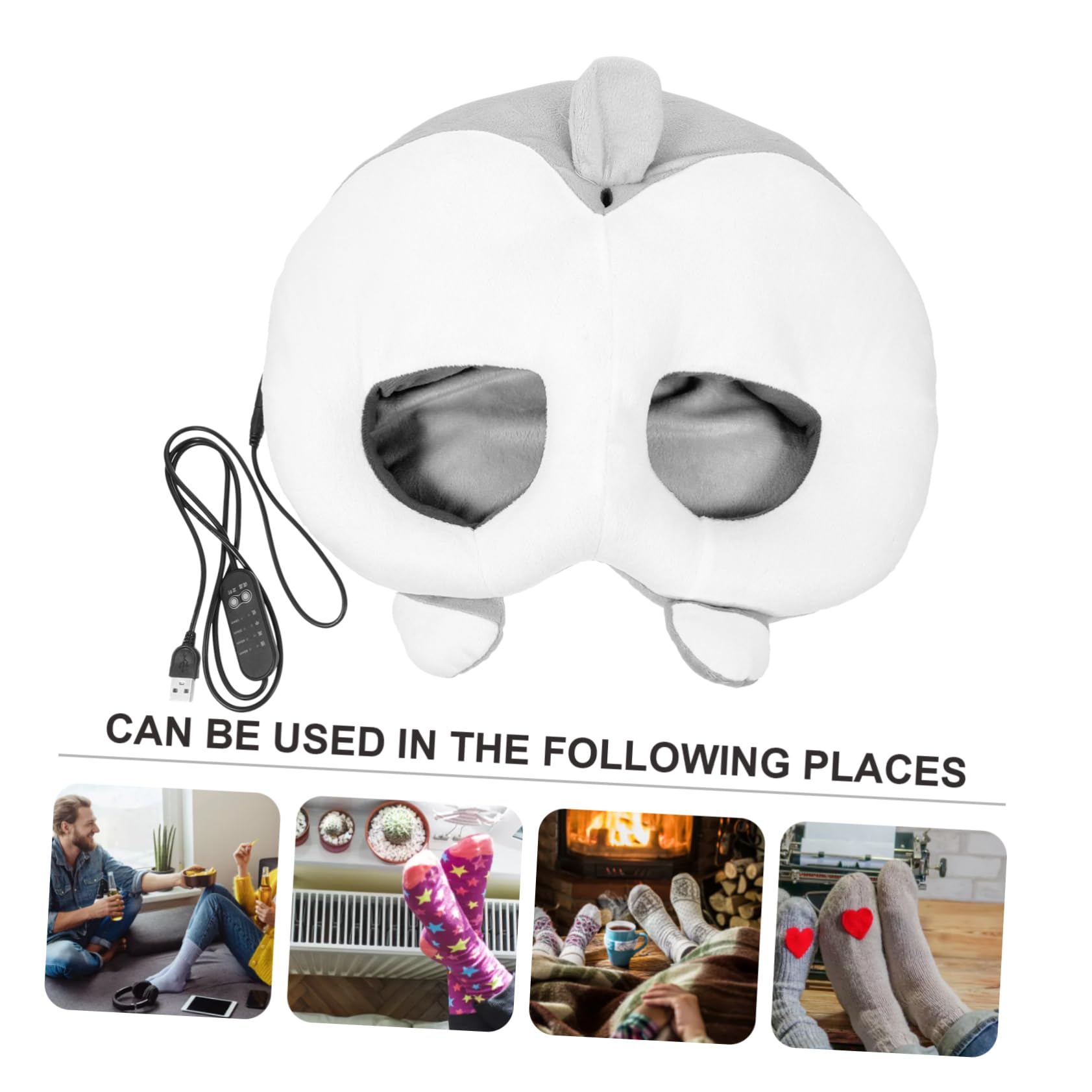 1set Scaldapiedi Elettrico Usb Ricaricabile Peluche Riscaldamento Per Inverno Comodo e Pratico Tasca Per Mani o Piedi Accessorio Per Casa e Campeggio