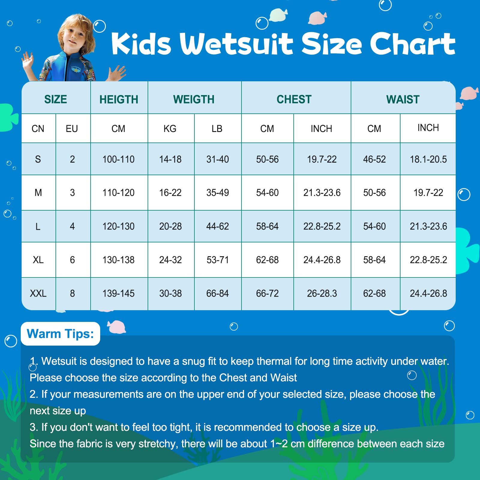 Traje de Neopreno para Niños Traje de Baño de Buceo Térmico de Neopreno Corto, 2,5mm Una Pieza Trajes de Neopreno para Deportes Acuáticos Surf Natación Buceo