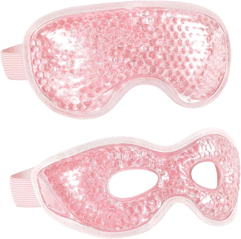 Máscara de gel para os olhos CONSGIJI reutilizável, rosa, pacote com 2