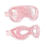 2PCS Gel Eye Mask Reusable Cold Therapy Gel Bead Eye Mask for Puffiness/Dark Circles/Eye Bags/Dry Eyes/Headaches/Migraines/Stress Relief, Cold Compress Mask (Pink)