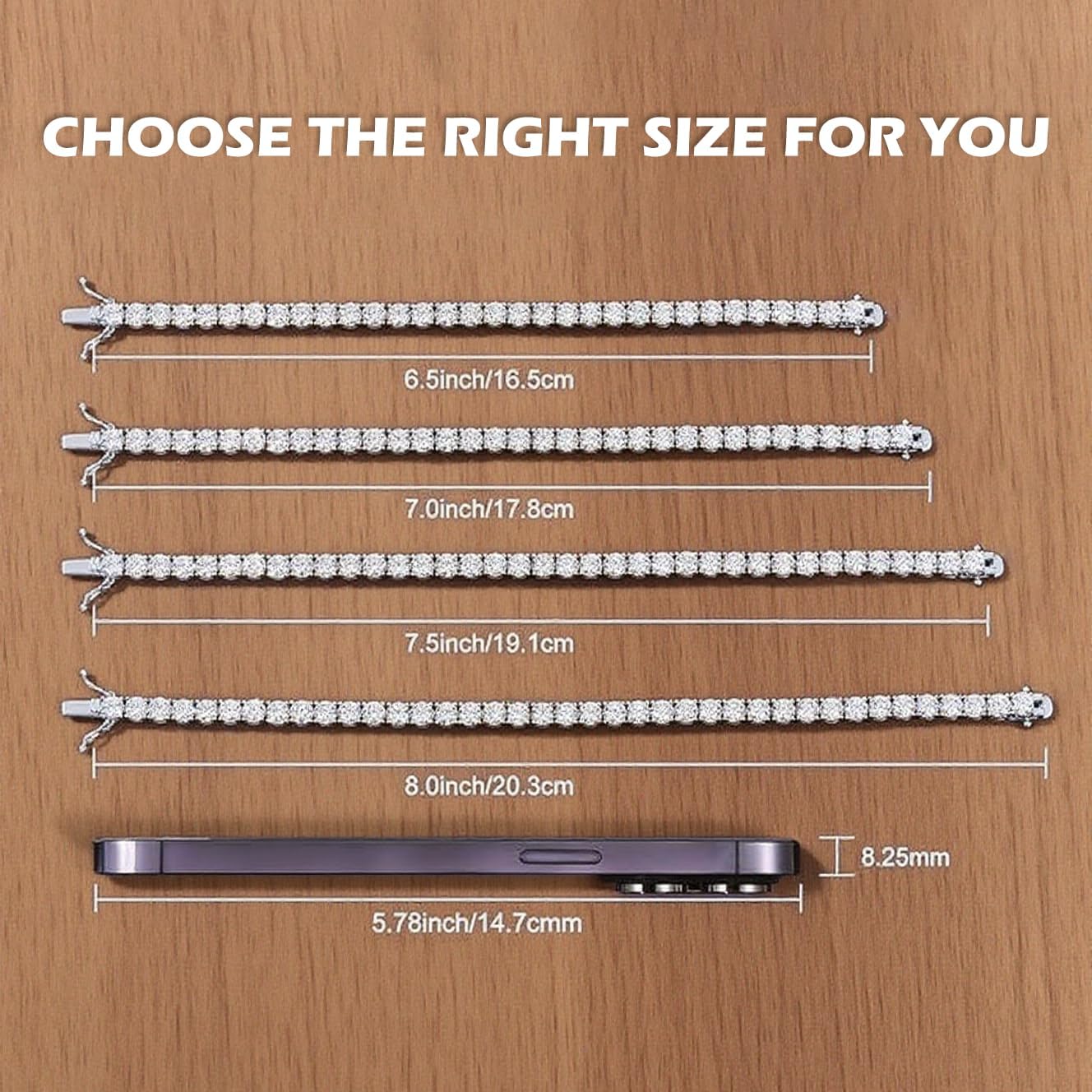 Moissanite Tennis Bracelet for Women Men White/Yellow Gold Plated S925 Sterling Silver D Color VVS1 Round Cut Moissanite Bracelets 2/3/4MM 6-8INCH with Certificate - Image 3