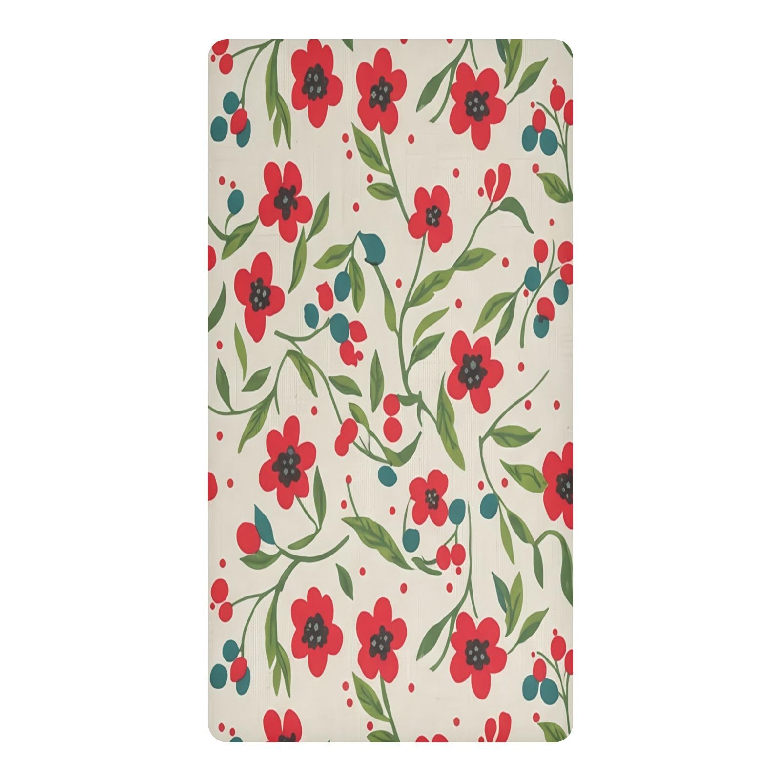 JiangGgen Beautiful Flowers Baby Crib Sheet Soft Breathable for Standard Crib-M