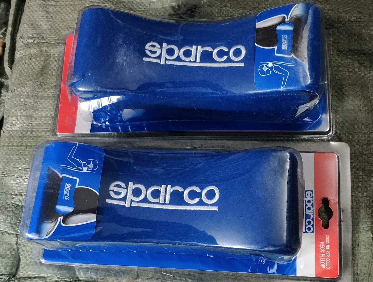 AUTO MT Blue 2PC SPARCO NECKREST Sparco Universal Headrest Neck Pillow Adjustable Pillow Cervical Pillow-image-29
