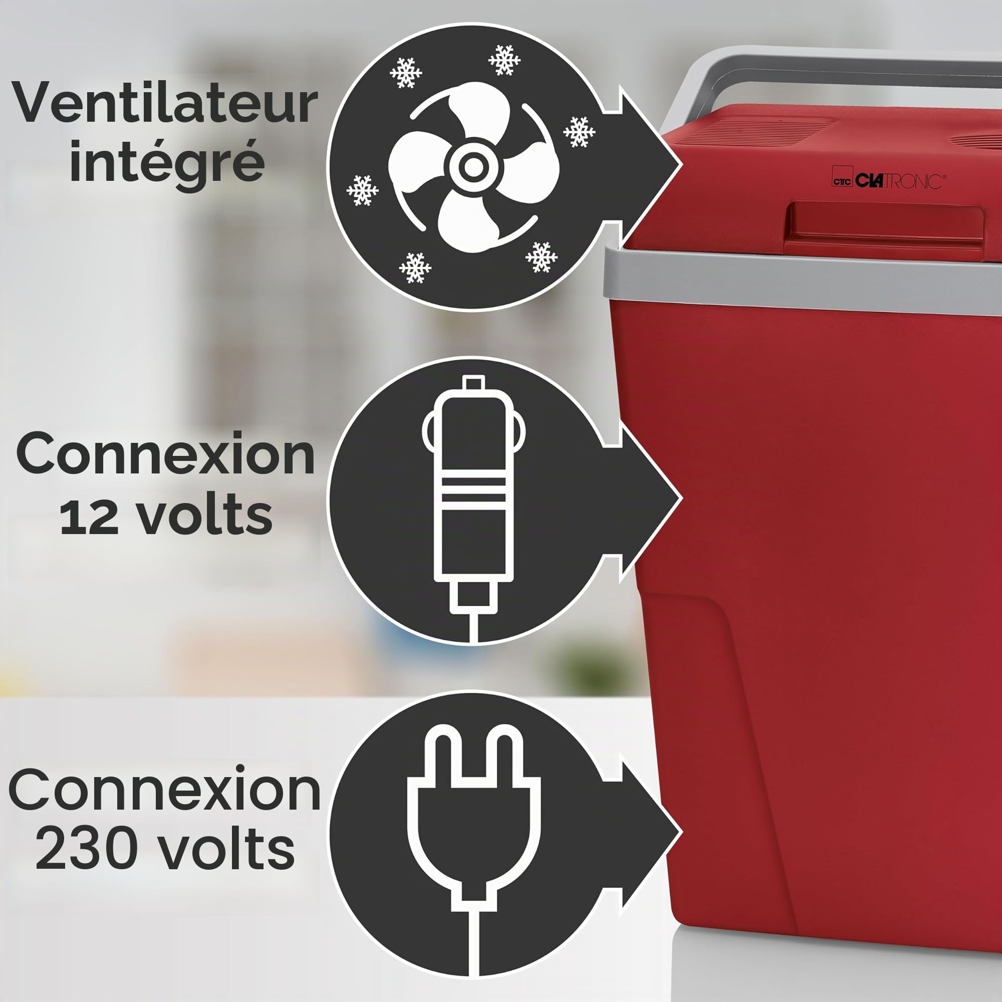 Glacière électrique 25L Clatronic KB 3713 Rouge