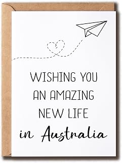 Wishing You An Amazing New Life In Australia - Emigrating Card - Moving To Australia Card - New Life Card - Paper Plane Card - Card For Him Her