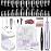 SAVILAND Pro Gel Nail Kit with Drill: Short Almond Tips 12 Sizes Gel Nail X Kit 500 PCS Strong Nail Glue U V Nail Lamp for Nail Extension Salon DIY Home Gift for Women