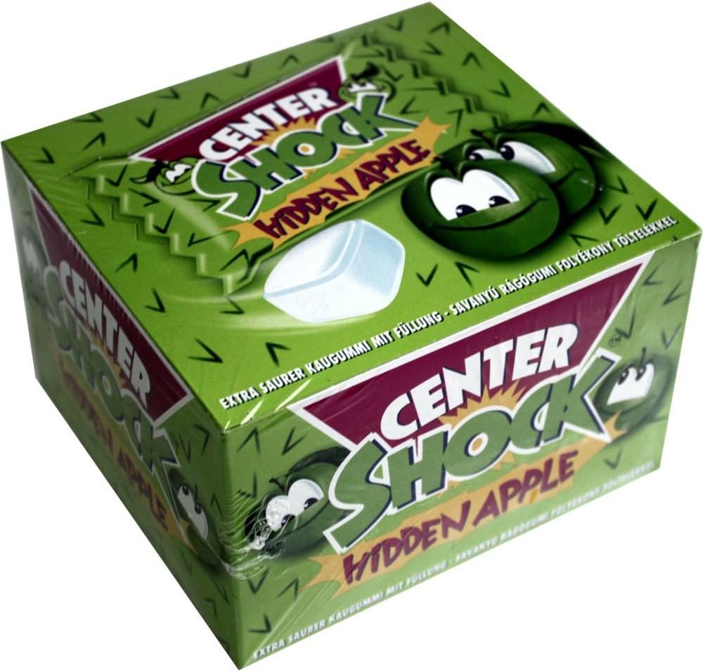 German Center-Shock Chewing Gum with Apple-Taste - 100 x 4 g