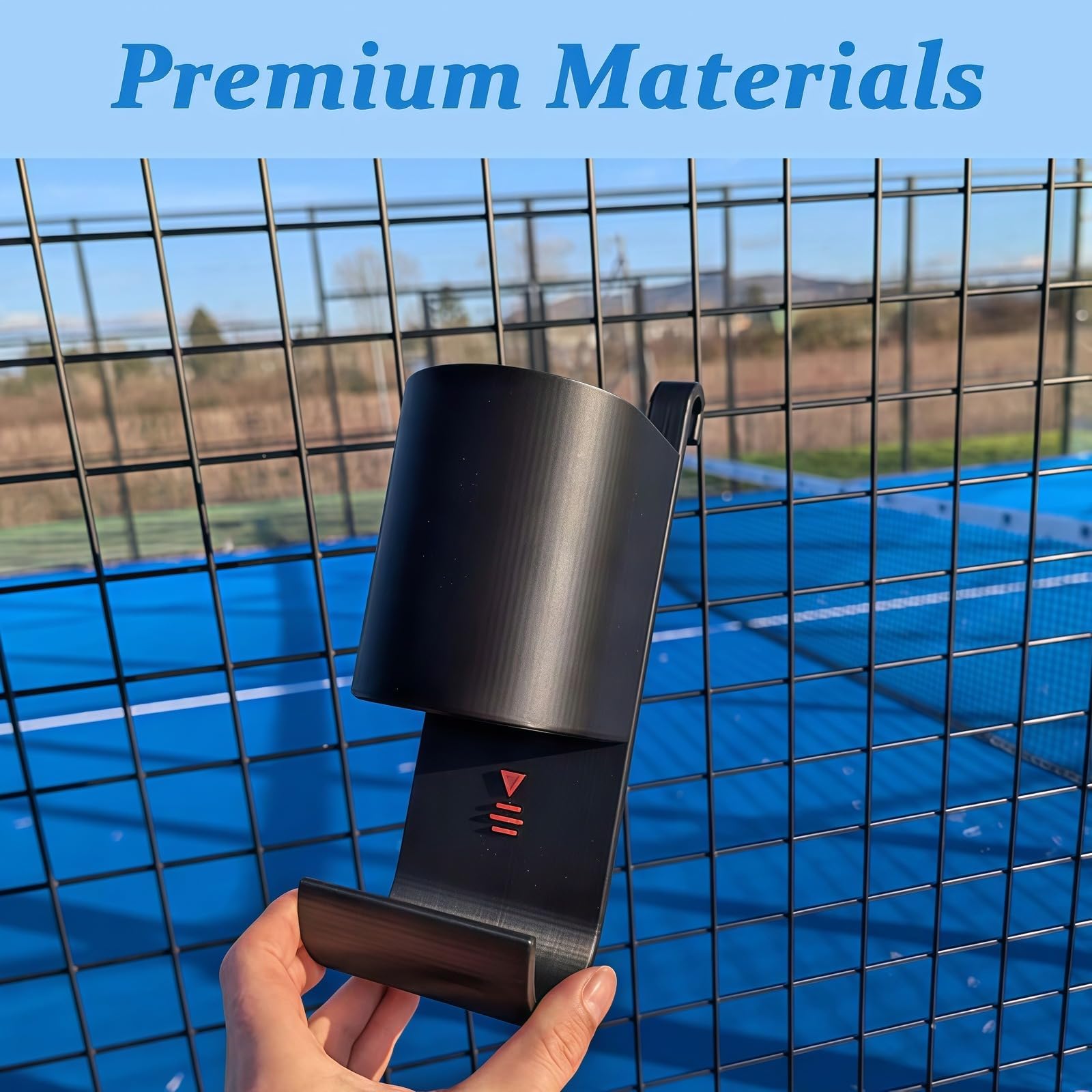 Portaborraccia e portasciugamani da tennis con paddle tennis, organizer laterale per tennisti, porta bottiglie, mantiene l'attrezzatura pulita e organizzata, accessorio essenziale per il supporto per